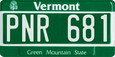 VT license plate PNR681