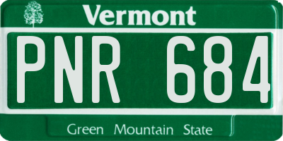 VT license plate PNR684