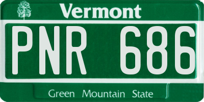VT license plate PNR686