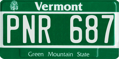 VT license plate PNR687