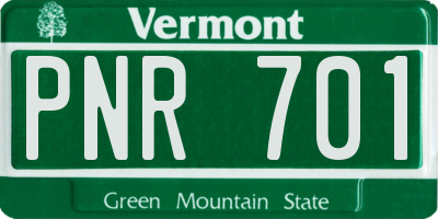 VT license plate PNR701