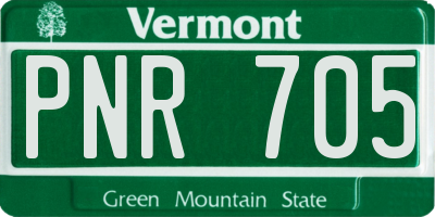 VT license plate PNR705