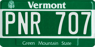 VT license plate PNR707