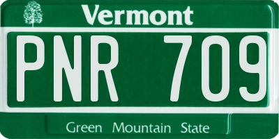 VT license plate PNR709