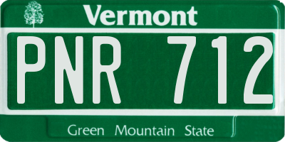 VT license plate PNR712