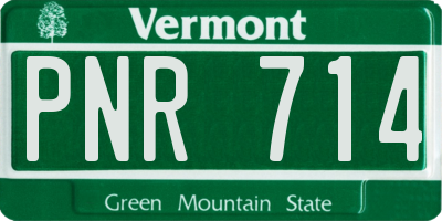 VT license plate PNR714
