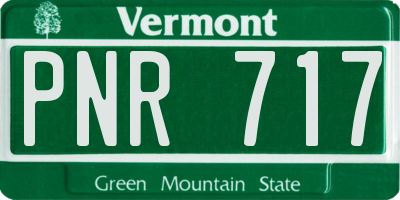 VT license plate PNR717