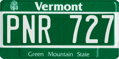 VT license plate PNR727