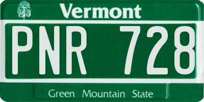 VT license plate PNR728