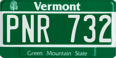 VT license plate PNR732