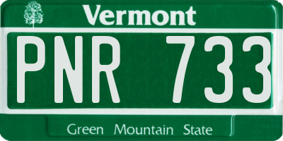 VT license plate PNR733