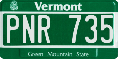 VT license plate PNR735