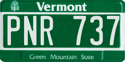VT license plate PNR737