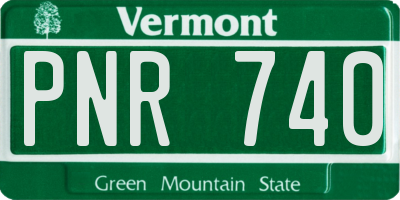 VT license plate PNR740