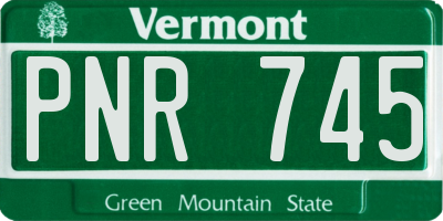VT license plate PNR745