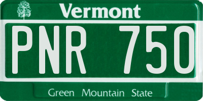 VT license plate PNR750