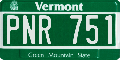 VT license plate PNR751