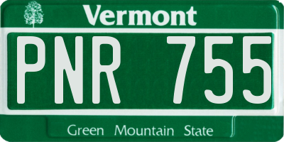 VT license plate PNR755