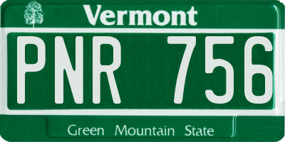 VT license plate PNR756