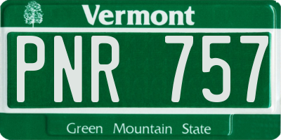 VT license plate PNR757