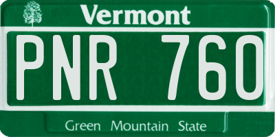 VT license plate PNR760