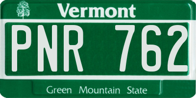 VT license plate PNR762