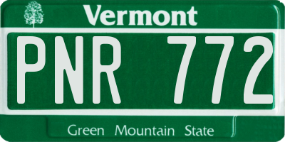 VT license plate PNR772
