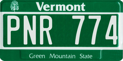 VT license plate PNR774