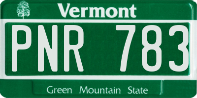 VT license plate PNR783