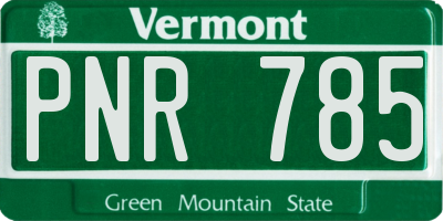 VT license plate PNR785