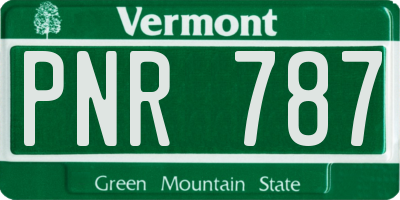 VT license plate PNR787
