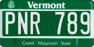 VT license plate PNR789