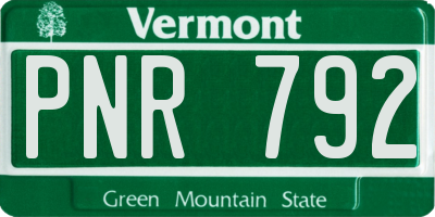 VT license plate PNR792