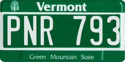 VT license plate PNR793