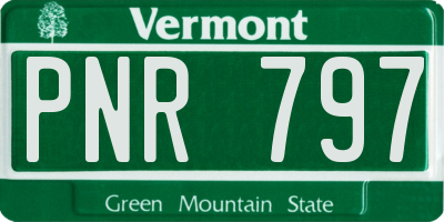 VT license plate PNR797