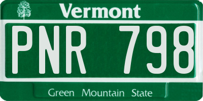 VT license plate PNR798