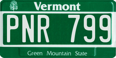 VT license plate PNR799