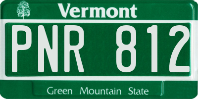 VT license plate PNR812