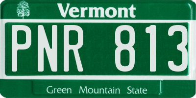 VT license plate PNR813