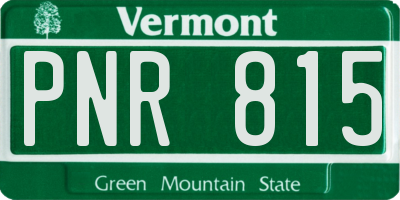 VT license plate PNR815