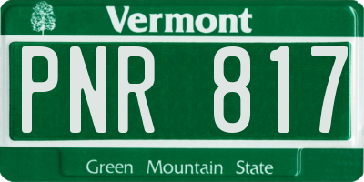 VT license plate PNR817