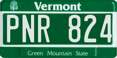 VT license plate PNR824