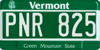 VT license plate PNR825