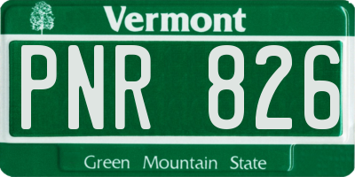 VT license plate PNR826