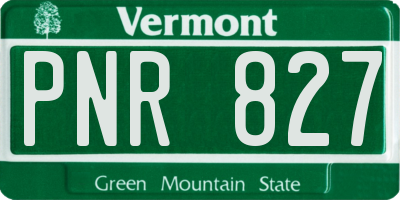 VT license plate PNR827
