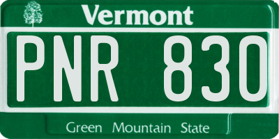 VT license plate PNR830