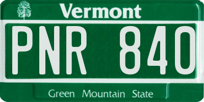 VT license plate PNR840