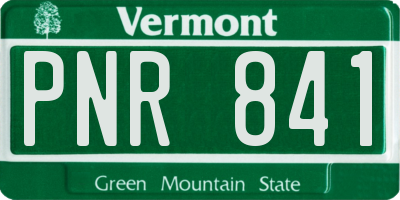 VT license plate PNR841