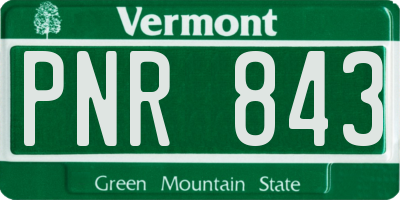 VT license plate PNR843