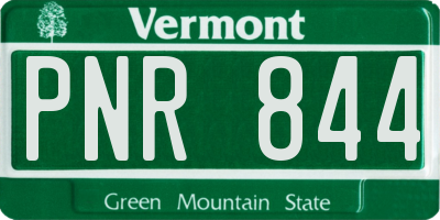 VT license plate PNR844